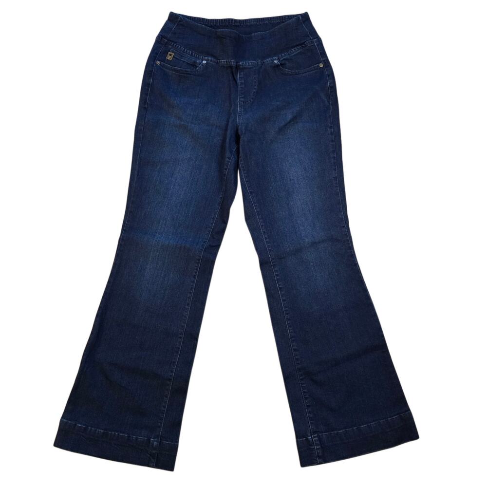 Belle Kim Gravel Triple Luxe Denim Stretch Bootcut Jeans 4P Dark Indigo Pull On